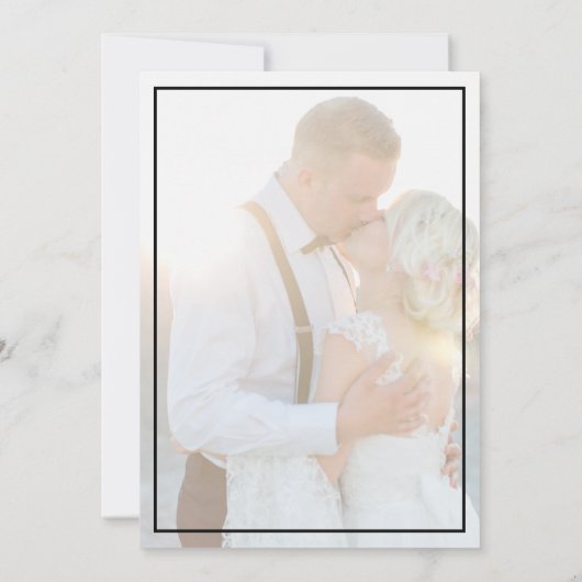 Elegant Faux Vellum Overlay Photo Wedding Save The Save The Date (Achterkant)