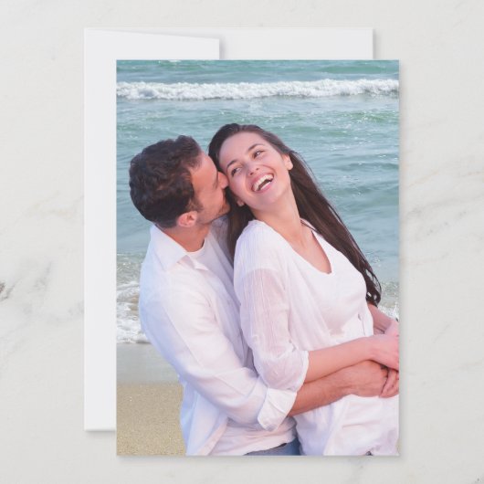 Elegant Faux Vellum Photo Beach Wedding Save The Date (Achterkant)