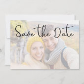 Elegant Faux Vellum Photo Effect Script Weddenscha Save The Date (Voorkant)