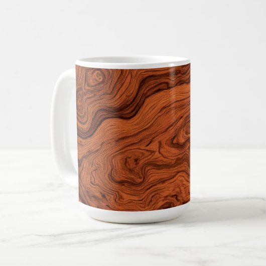 Elegant Faux Walnut Koffiemok (Voorkant links)