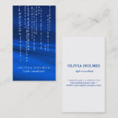 Elegant Faux White Confetti Stippen op blauw Visitekaartje (Voorkant / Achterkant)