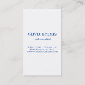 Elegant Faux White Confetti Stippen op blauw Visitekaartje (Achterkant)