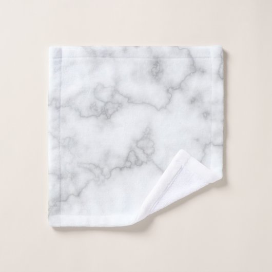 Elegant Faux White Marble Bad Handdoek (Wasdoekje)