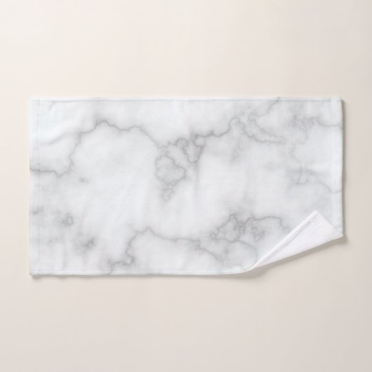 Elegant Faux White Marble Bad Handdoek (Handdoek)