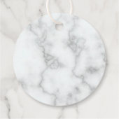Elegant Faux White Marble Bedankjes Labels (Achterkant)