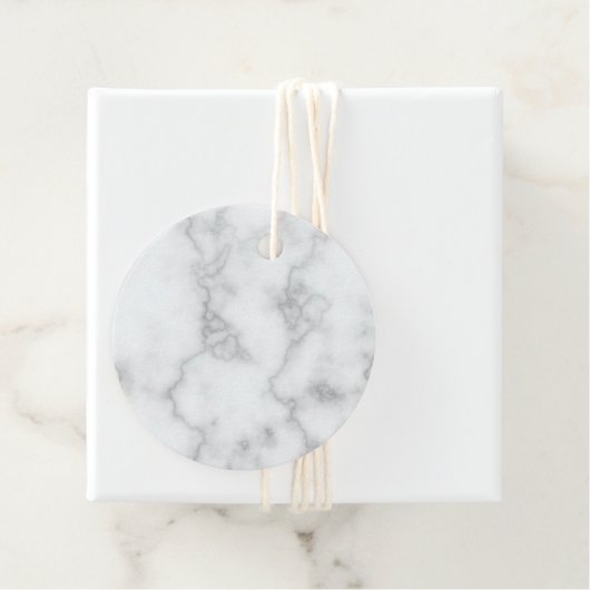 Elegant Faux White Marble Bedankjes Labels (In situ)