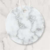 Elegant Faux White Marble Bedankjes Labels (Voorkant)