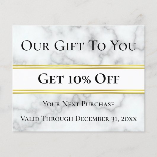 Elegant Faux White Marble Business Discount Flyer (Voorkant)