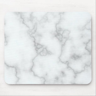 Elegant Faux White Marble Muismat