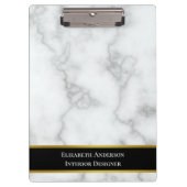 Elegant Faux White Marble Professional Klembord (Voorkant)
