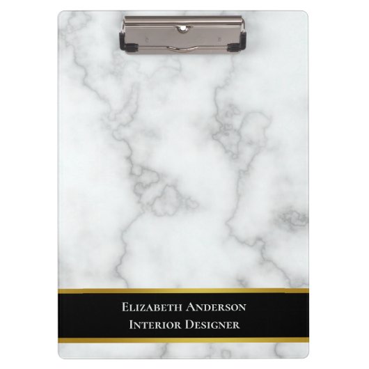 Elegant Faux White Marble Professional Klembord (Voorkant)