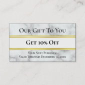 Elegant Faux White Marble Sjabloon Korting Visitekaartje (Voorkant)