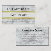 Elegant Faux White Marble Sjabloon Korting Visitekaartje (Voorkant / Achterkant)