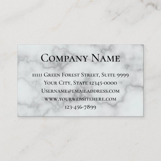 Elegant Faux White Marble Sjabloon Korting Visitekaartje (Achterkant)