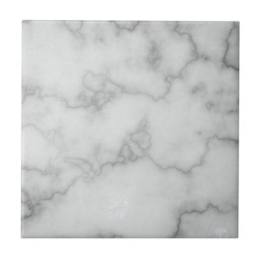 Elegant Faux White Marble Tegeltje (Voorkant)