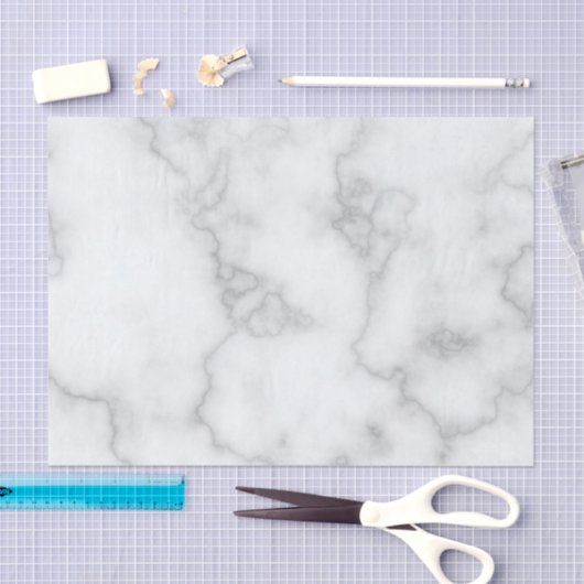 Elegant Faux White Marble Tissuepapier (Craft)