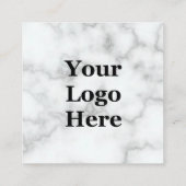 Elegant Faux White Marmer Jouw Logo hier Aanbevelingskaartje (Achterkant)