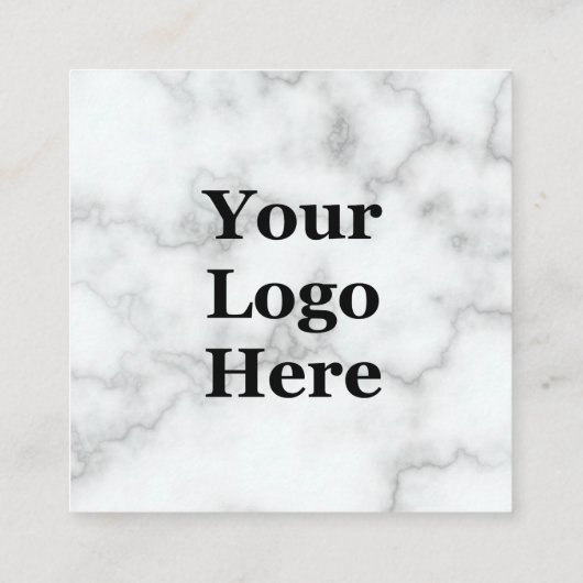 Elegant Faux White Marmer Jouw Logo hier Aanbevelingskaartje (Achterkant)