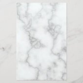 Elegant Faux White Marmer Jouw Logo hier Briefpapier (Achterkant)