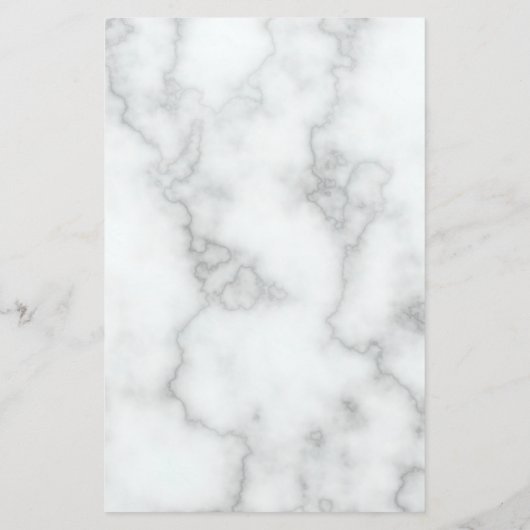 Elegant Faux White Marmer Jouw Logo hier Briefpapier (Achterkant)