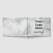 Elegant Faux White Marmer Jouw Logo hier Gastenboek (Volledig)