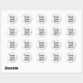Elegant Faux White Marmer Jouw Logo hier Ronde Sticker (Vel)