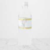 Elegant Faux wit marmer look Baby shower Waterfles Etiket (Achterkant)