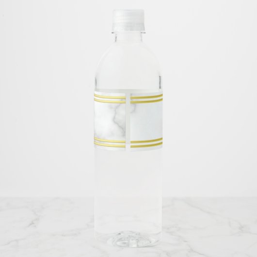 Elegant Faux wit marmer look Baby shower Waterfles Etiket (Achterkant)