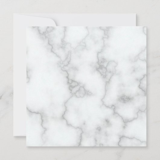 Elegant Faux Wit Marmeren Monogram We hebben verpl Aankondiging (Achterkant)