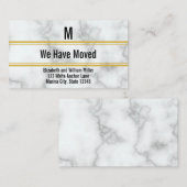 Elegant Faux Wit Marmeren Monogram We hebben verpl Informatiekaartje (Voorkant / Achterkant)