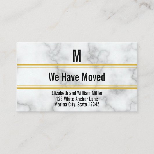 Elegant Faux Wit Marmeren Monogram We hebben verpl Informatiekaartje (Voorkant)