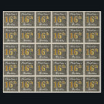 Elegant, Faux Wood, Faux Gold 16th Birthday   Naam Cadeaupapier<br><div class="desc">Dit eenvoudige en elegante wikkelpapierontwerp heeft een gepersonaliseerde boodschap zoals "FirstName’s 16th Birthday" (met de "16th" met een faux / imitatie goud-achtige kleurlook) binnen een rustieke faux / imitatie houten uiterlijk vierkant met een eenvoudige rand omtrek. De naam is in een elegante wit-gekleurde script-achtige tekst, en kan worden gepersonaliseerd. Dit...</div>