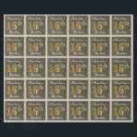 Elegant, Faux Wood, Faux Gold 16th Birthday   Naam Cadeaupapier<br><div class="desc">Dit eenvoudige en elegante wikkelpapierontwerp heeft een gepersonaliseerde boodschap zoals "FirstName’s 16th Birthday" (met de "16th" met een faux / imitatie goud-achtige kleurlook) binnen een rustieke faux / imitatie houten uiterlijk vierkant met een eenvoudige rand omtrek. De naam is in een elegante wit-gekleurde script-achtige tekst, en kan worden gepersonaliseerd. Dit...</div>