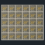Elegant, Faux Wood, Faux Gold 30th Birthday   Naam Cadeaupapier<br><div class="desc">Dit eenvoudige en elegante ontwerp van verpakkingspapier bevat een gepersonaliseerd bericht zoals "FirstName's 30th Birthday" (met de "30th" met een faux/imitatie goudachtige kleur) binnen een bijpassend gebied van de faux/imitatievloeistof van hout met een eenvoudige rand. De naam is in een elegante wit-gekleurde manuscript-als tekst, en kan worden gepersonaliseerd. Een dergelijk...</div>