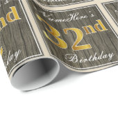 Elegant, Faux Wood, Faux Gold 32e verjaardag + naa Cadeaupapier (Rol Hoek)