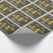 Elegant, Faux Wood, Faux Gold 44ste verjaardag + n Cadeaupapier (Hoek)