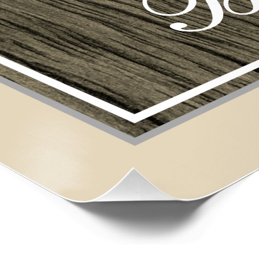 Elegant, Faux Wood, Faux Gold 45th Birthday + Naam Perfect Poster (Hoek)