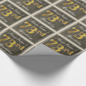 Elegant, Faux Wood, Faux Gold 73rd Birthday + Naam Cadeaupapier (Hoek)