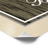 Elegant, Faux Wood, Faux Gold 90th Birthday + Naam Perfect Poster (Hoek)