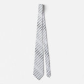 Elegant Faux Zilveren Folie en Blauwe Strepen Patr Stropdas (Voorkant)