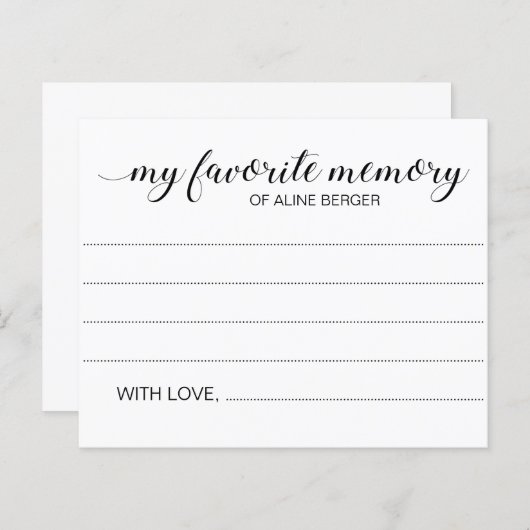 Elegant favoriet geheugen van liefste één begrafen (Voorkant / Achterkant)