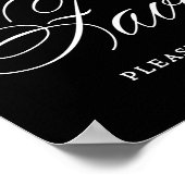Elegant Favorieten Wit Script | Horizontale tabel Poster (Hoek)