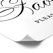 Elegant Favors Black Script | Horizontale tabel Poster (Hoek)