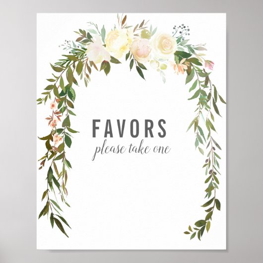 Elegant Favors Table Roos Baby Sprinkle Shower Poster (Voorkant)