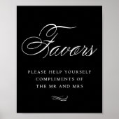 Elegant Favors White Calligraphy | Afbeelding Tabe Poster (Voorkant)