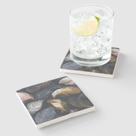 Elegant Feather Bohemian Stone Onderzetter