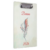 Elegant Feather Floral Watercolour  clipboard  Klembord (Rechts)