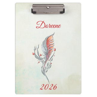 Elegant Feather Floral Watercolour  clipboard  Klembord
