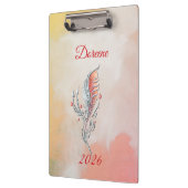 Elegant Feather Floral Watercolour clipboard Klembord (Links)