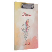 Elegant Feather Floral Watercolour clipboard Klembord (Rechts)